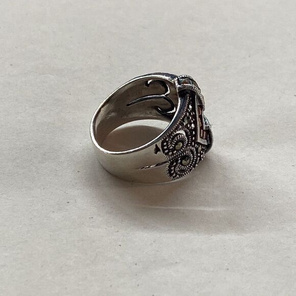 Sterling Marcastie w Rust Crystals Ring - Picture 5 of 8